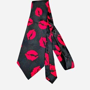 Addiction Mens Tie Silk Necktie 59 Long 4 Wide Multi Color Lips Kisses Valentine